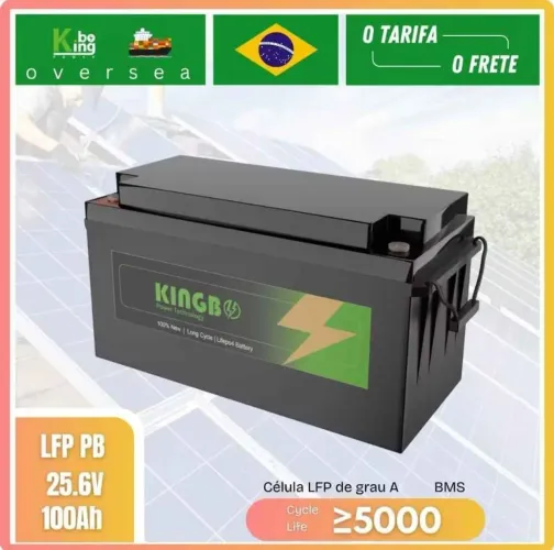 Bateria Solar LiFePO4 25.6V 100Ah - Kingbo Power (LACRADA) + *