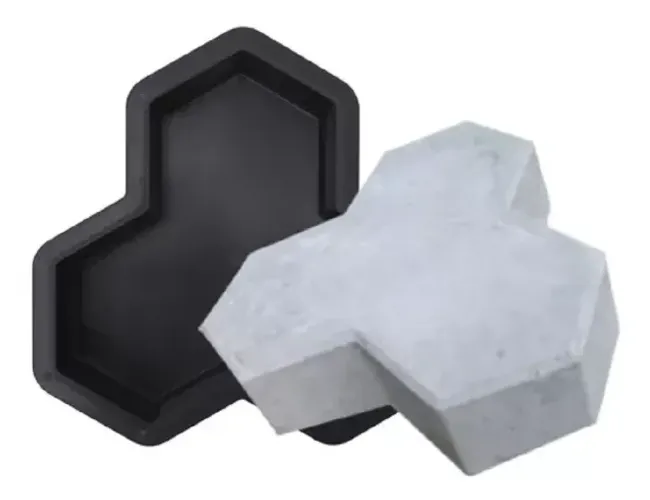 10 Unidades Forma Plástica Para Paver Estrela 8cm De 3 Pontas Piso Calçada Estrela