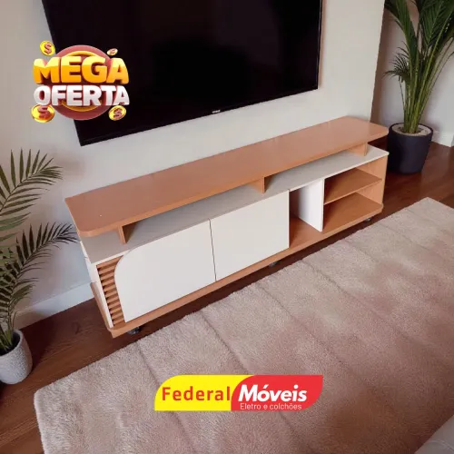 Rack Bancada TV até 75" 1,80m Moderno - Solicite nosso catálogo
