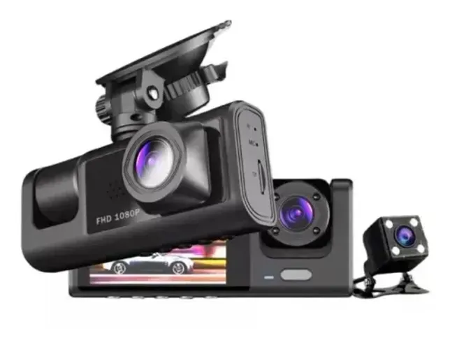 Câmera Monitor Veicular Dupla Frontal e Interna Para Uber Full Hd 1080p