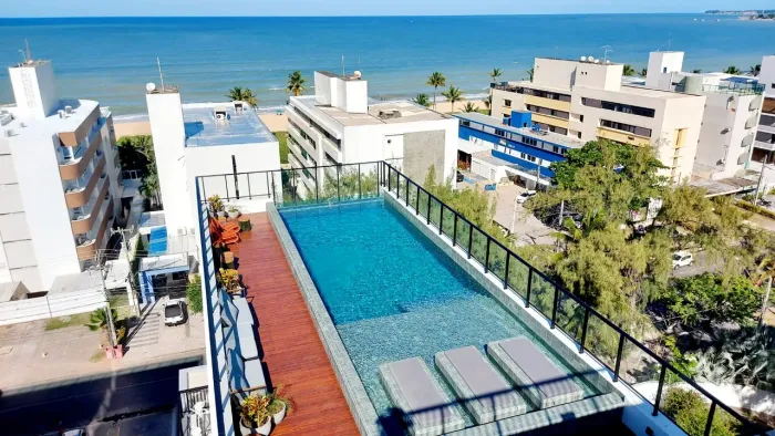 Flat beira mar e com vista mar 