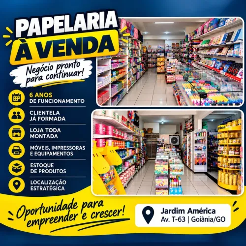 PAPELARIA E ARMARINHOS COMPLETOS À VENDA | LOJA + ESTOQUE | GOIÂNIA