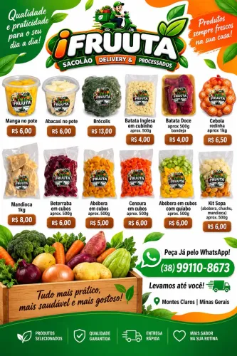 FRUTAS E VERDURAS CORTADAS A VÁCUO