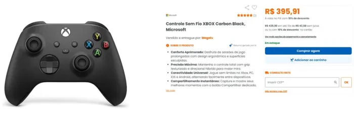 Controle Xbox series X - Carbon BLACK