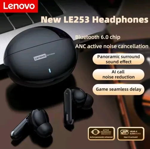 Fone Bluetooth lenovo LE253 anc