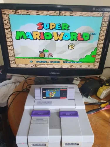 Super Nintendo Snes Fat Somente Console Saída Av Com Defeito