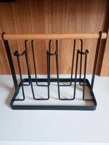 Suporte escorredor para 6 copos/canecas estilo industrial