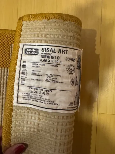 Passadeira Sisal Art São Carlos Amarela 0,66 X 2,40