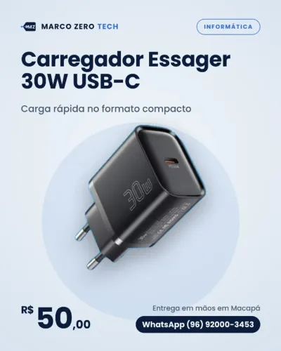 Carregador Essager 30W USB-C