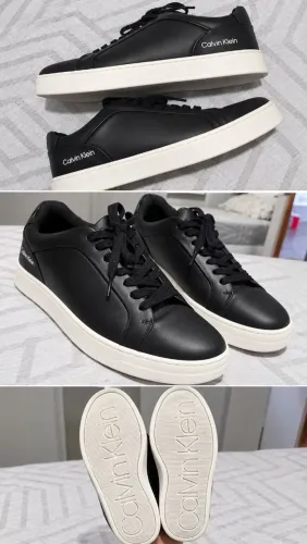 Tênis Calvin Klein Couro Preto N°40 Original