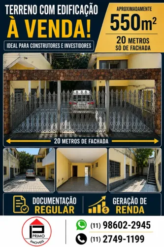 Imóvel para venda possui 550 metros quadrados em Vila Nhocune - São Paulo - SP
