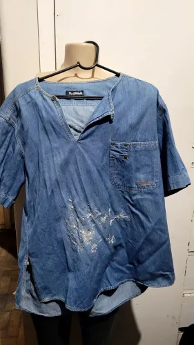 Blusa jeans Pierre cardin vintage g