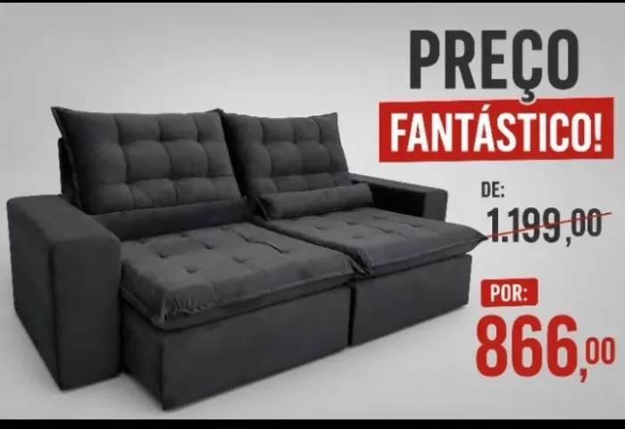 Sofá retrátil pillowtop ( últimas unidades)