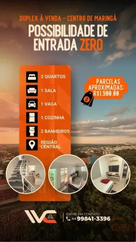 Cobertura Duplex ao lado da UEM | 2 Quartos | Terraço | R$ 270 Mil