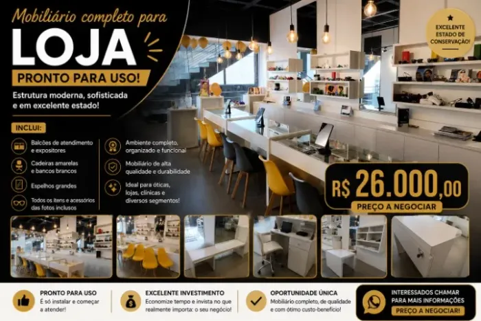 Oportunidade para quem deseja montar ou renovar sua loja!