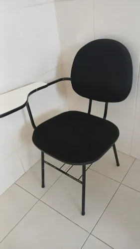 Cadeira Universitária com Prancheta - Cor Preta