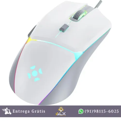 Mouse Gamer Fortrek Crusader 12800dpi Branco *ENTREGA GRÁTIS*