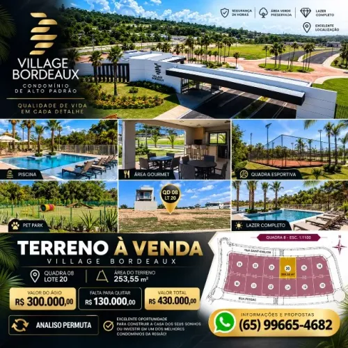 Terreno Abitte Bordeaux 253,55m² agio pego carro