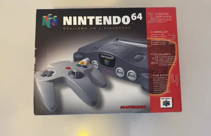 Nintendo 64 Playtronic na caixa n64