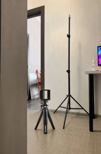 Combo Tripé Profissional + mini tripé + suporte celular câmera ou iluminação até 2 metros