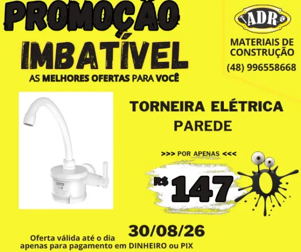 Torneira Elétrica Parede Enerbras Branca