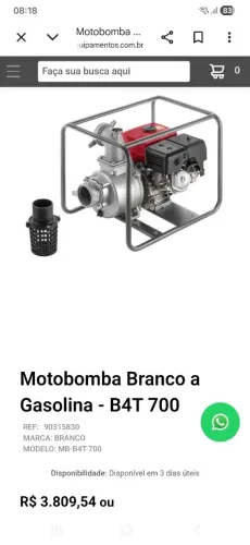 Moto bomba branco bt4 700