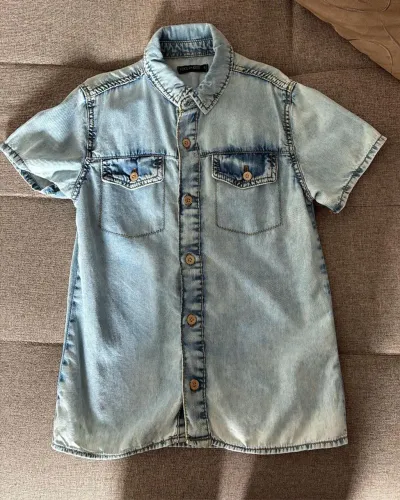 Camisa jeans infantil 8 anos. Nova