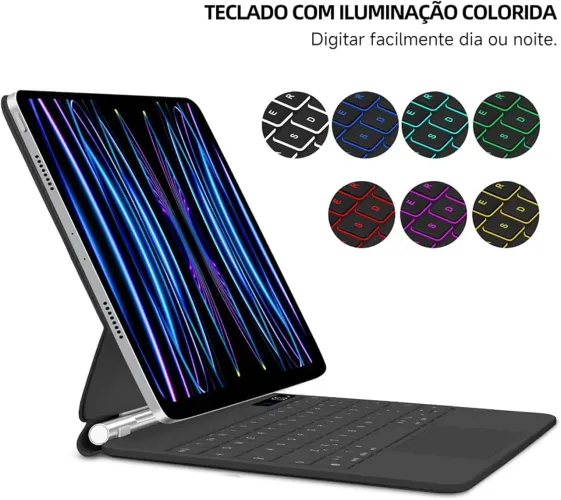Case IPad 10 - com teclado e iluminação