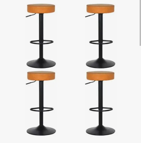 Kit 4 Banquetas Viena Alta Para Bar Balcão Bancada Pub Bistrô Cozinha Americana Giratória
