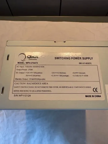 Fonte de Computador Sucata Qbex wph 270 atx - Leia