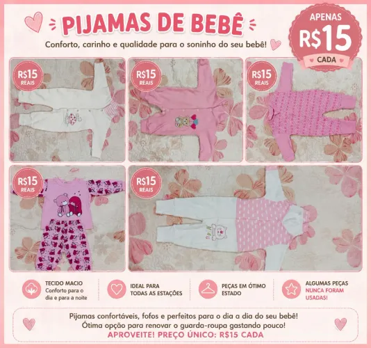 Pijamas de bebê menina