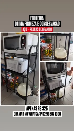 Prateleira - Fruteira em aço + granito