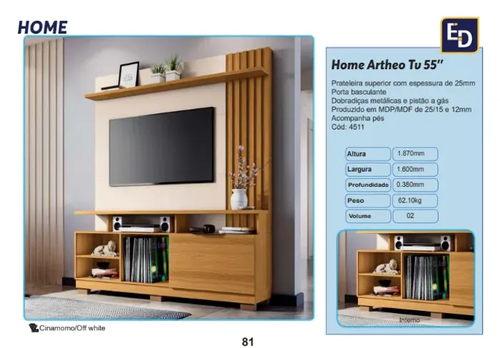 Home Artheo TV 55? 1.60cm R$ 1.060,00