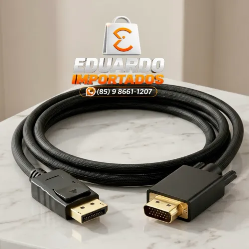 Cabo de vídeo Displayport para VGA de 1,8m (PC, Notebook, TV)