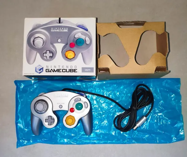 Controle GameCube Platinum Na Caixa Novo Sem Uso