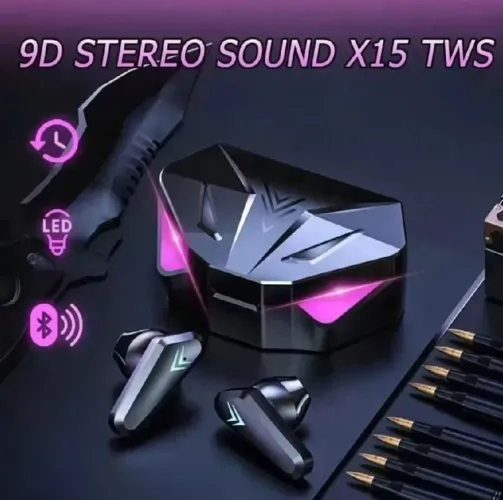 X15 Fone De Ouvido para Jogos Bluetooth 5.Tws Stereo Ultra game fone