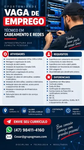 TÉCNICO EM CABEAMENTO E REDES