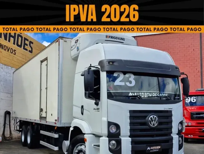 vw 24-280 24.280 24280 Constellation 6x2 Bau Refrigerado Canaletado com divisoria