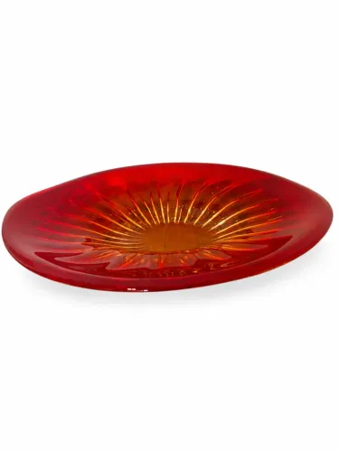 Centro de Mesa em Cristal de Murano Vermelho Rubi - Peça Decorativa Italiana