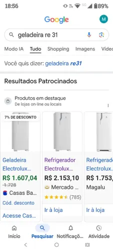 Oportunidade:Vendo Refrigerador Electrolux modelo re31 em excelente estado de conservação.