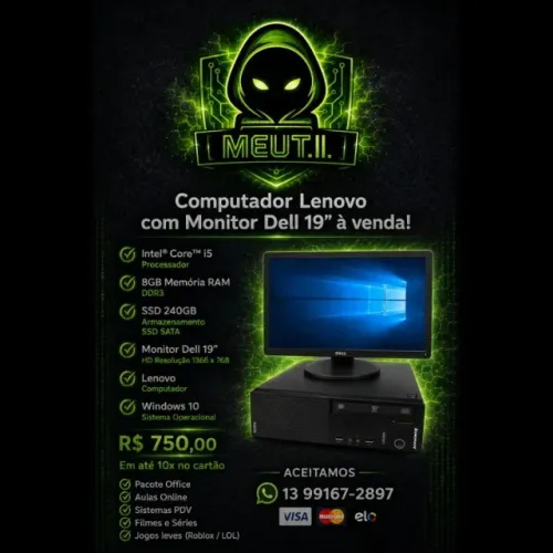 CPU Lenovo i5 | 8GB RAM | SSD 240GB | Win 10 