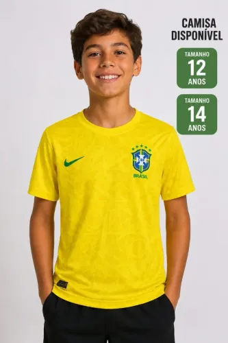 camisas seleção juvenil de 12 a 14 anos