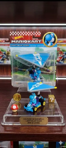 Hotwheels edição mario kart Personagem yoshi azul