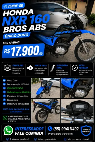 ? Oportunidade Imbatível: Honda NXR 160 Bros ABS (Único Dono)