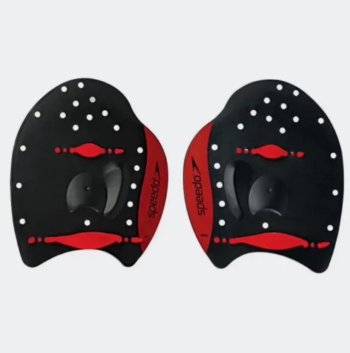 Palmar Adulto de Natação Power Paddles Speedo Preto Vermelho