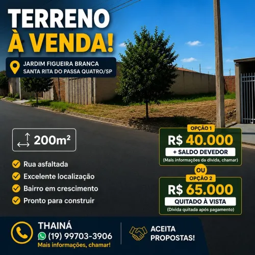 TERRENO À VENDA | Santa Rita do Passa Quatro/SP