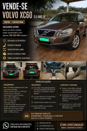 Volvo XC 60 3.0 AWD 5P 2010