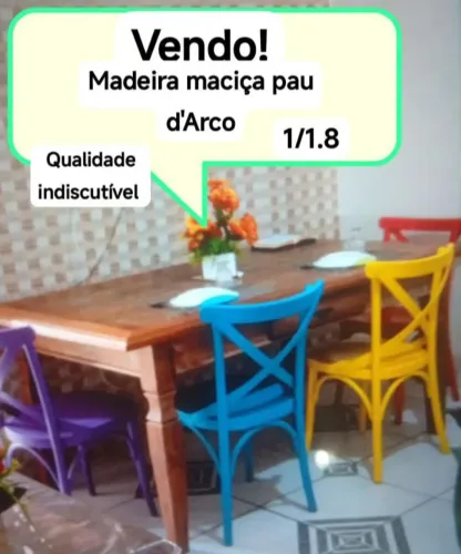 Mesa luxo, Madeira maciça com 4 Cadeiras Xs 