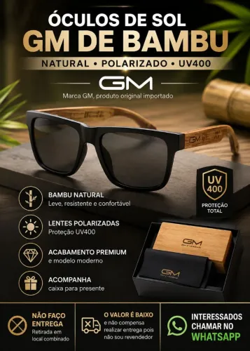 OCULOS DE SOL GM DE BAMBU NATURAL POLARIZADO UV400