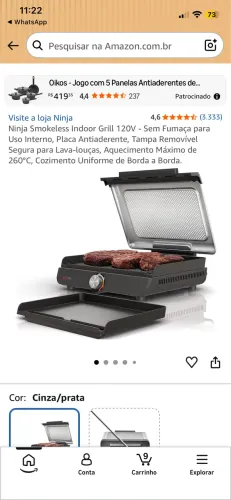 Grill Elétrico Ninja Sizzle Grill & Griddle GR101 - Novo na Caixa - R$ 1.450